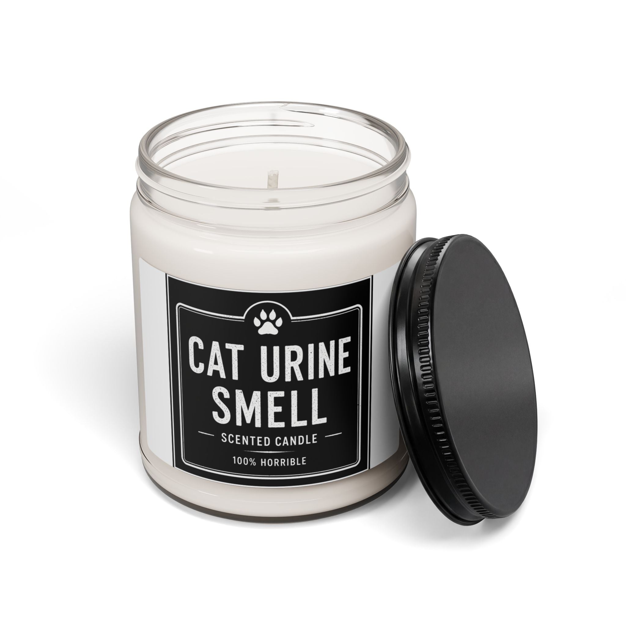 Novelty Candle — "Cat Urine Smell" Scented Soy Candle (9 oz)