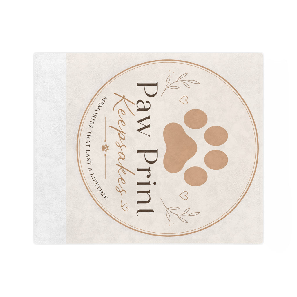 Paw Print Keepsakes Velveteen Microfiber Blanket — Pet Memorial Throw