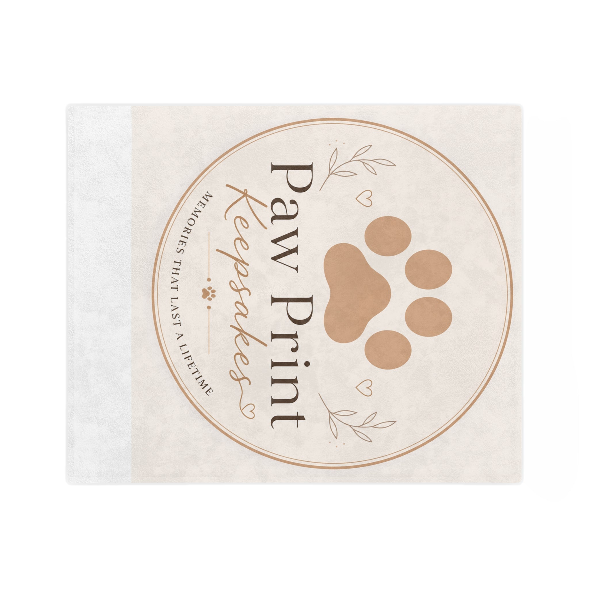 Paw Print Keepsakes Velveteen Microfiber Blanket — Pet Memorial Throw