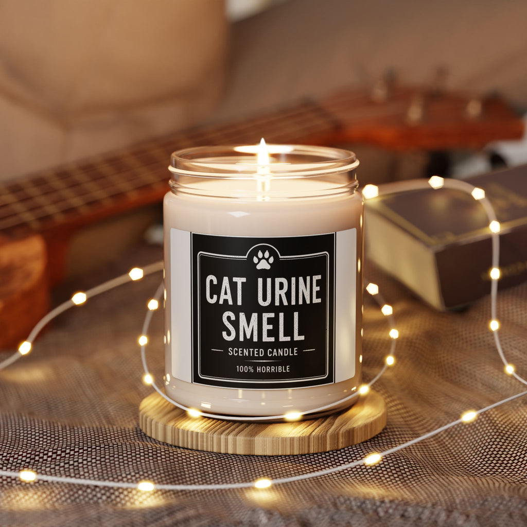 Novelty Candle — "Cat Urine Smell" Scented Soy Candle (9 oz)
