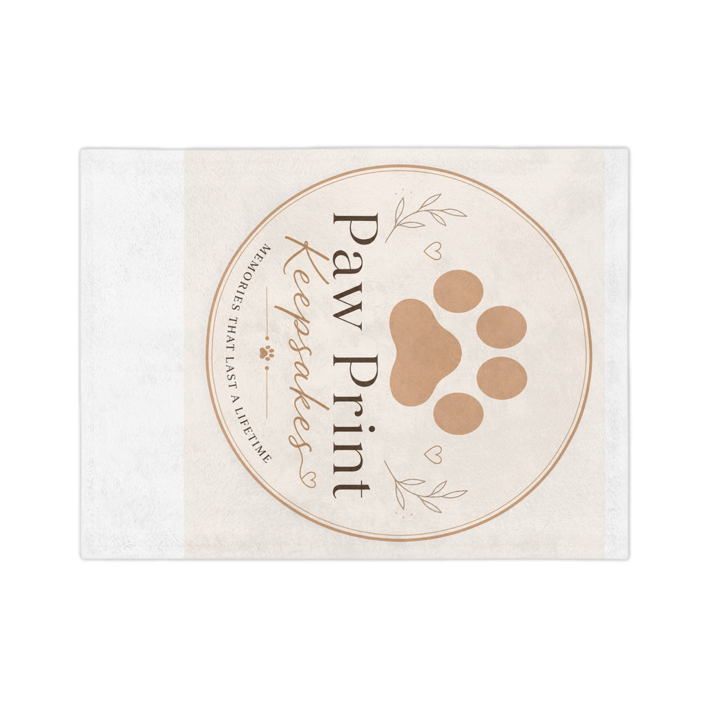 Paw Print Keepsakes Velveteen Microfiber Blanket — Pet Memorial Throw