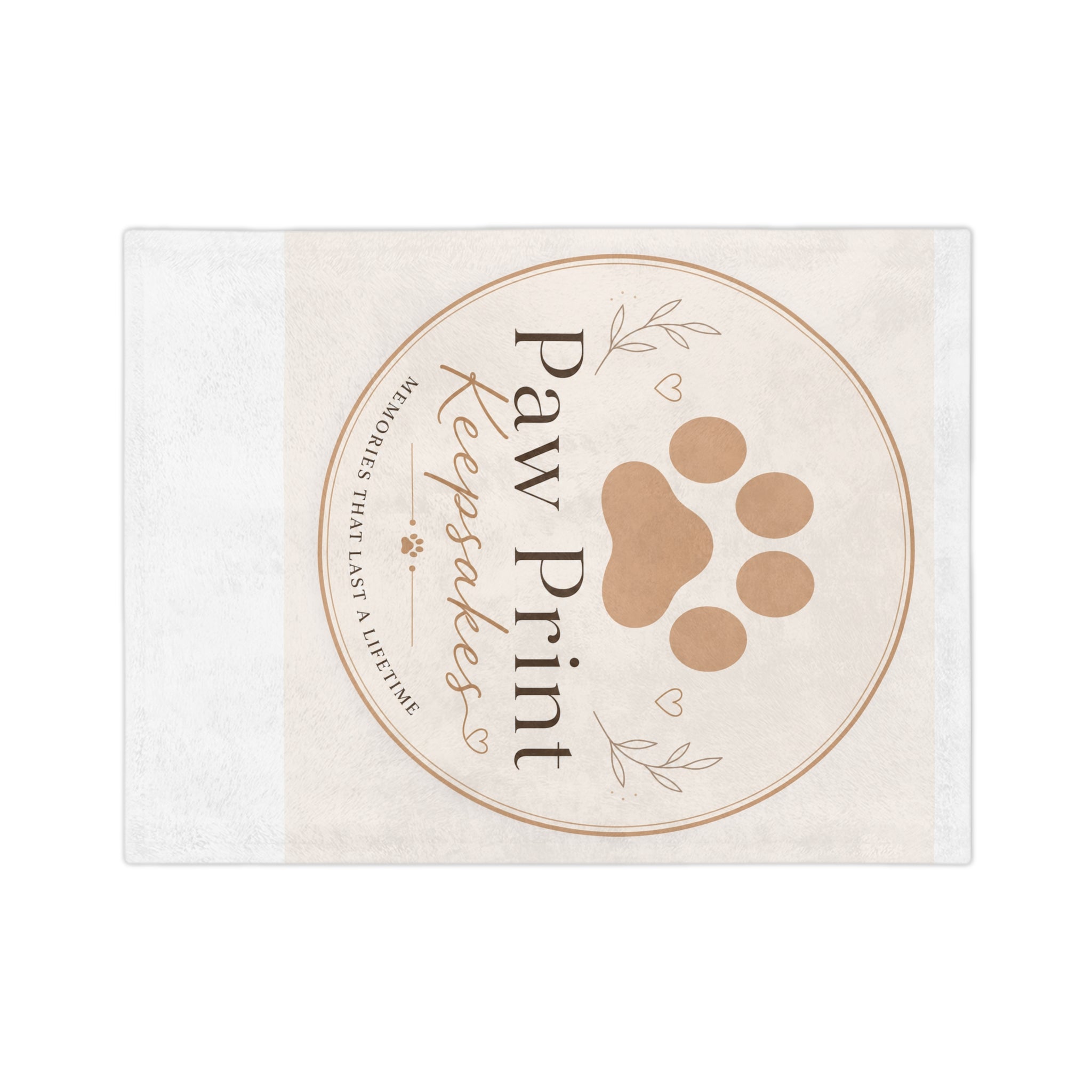 Paw Print Keepsakes Velveteen Microfiber Blanket — Pet Memorial Throw