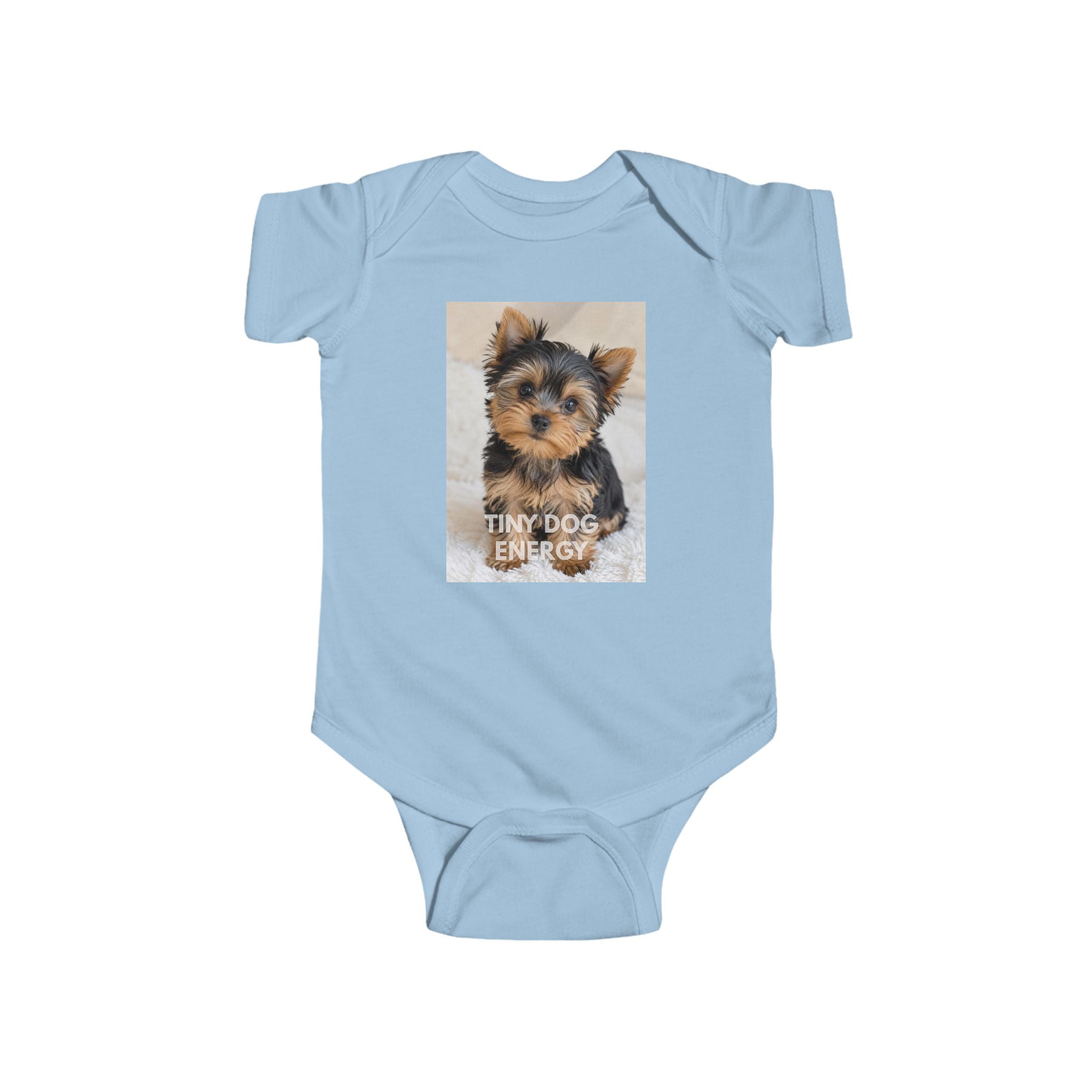 Infant Bodysuit - Cute Yorkie 'Tiny Dog Energy' Baby Onesie
