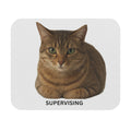 Cat Mouse Pad "Supervising" Cute Tabby Cat Desk Mat