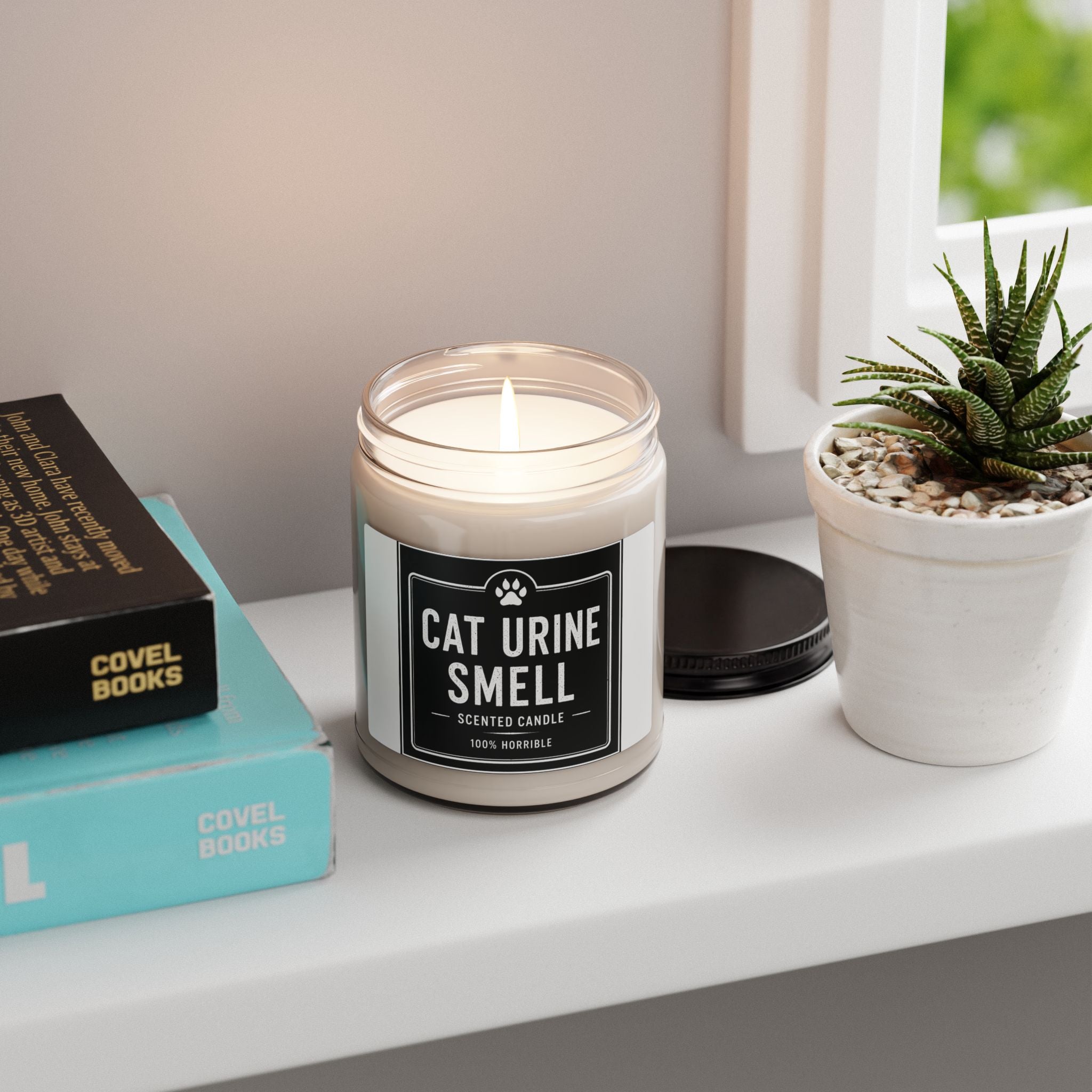 Novelty Candle — "Cat Urine Smell" Scented Soy Candle (9 oz)