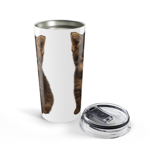 20oz Puppy Tumbler – Cute Brown Puppy Travel Mug, Dog Lover Gift