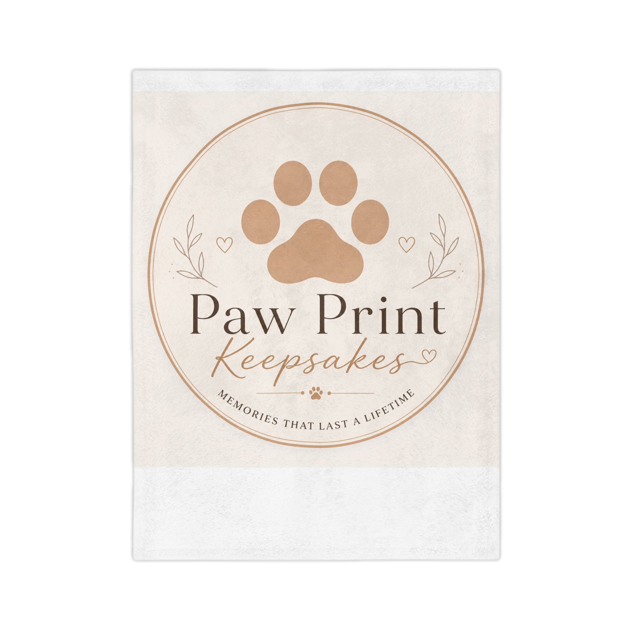 Paw Print Keepsakes Velveteen Microfiber Blanket — Pet Memorial Throw