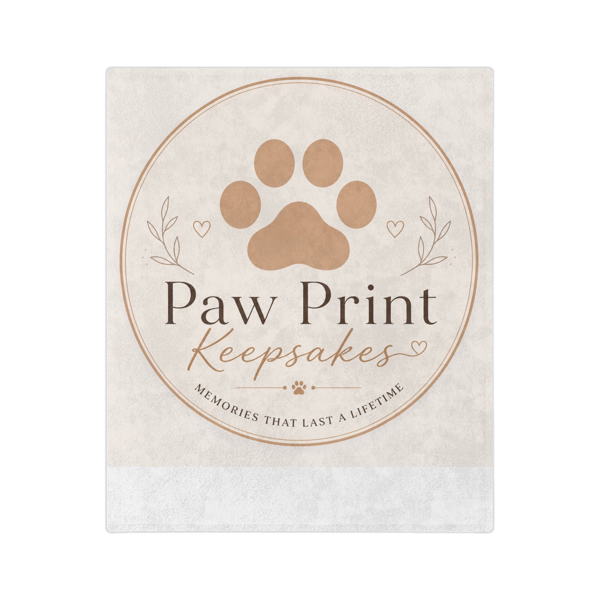 Paw Print Keepsakes Velveteen Microfiber Blanket — Pet Memorial Throw